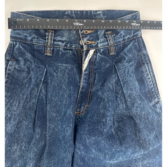 VINTAGE JORDACHE 80s HIGH RISE PLEATED ACID WASH DENIM JEANS 13/14 - Picture 10 of 10
